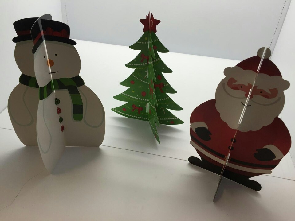 image 1 of 25cm Christmas Table Decoration Festive Centre Piece Santa Snowman Tree xmas