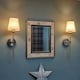 image 2 of Omniance Monaco Rechargeable Wireless Wall Lights with Remote | Clear | Satin Nickel