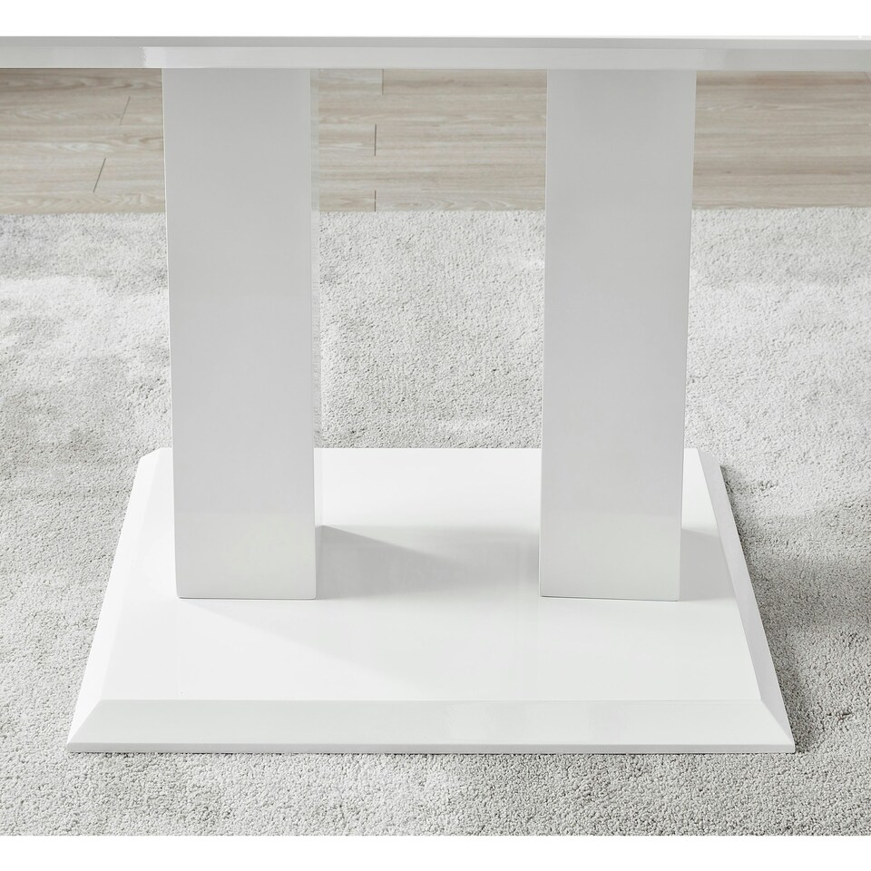 image 1 of Furniturebox Imperia 4 Modern White High Gloss Dining Table