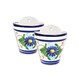 image 1 of Verano Spanish Ceramics Set of 2 Hanging Plant Pots - 22cm Floral Multi