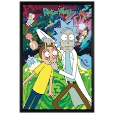 Black Wooden Framed  Rick and Morty Watch Maxi Poster