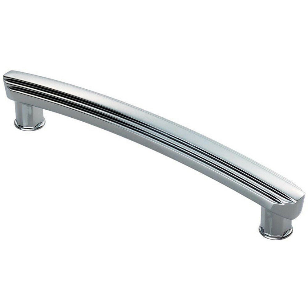 Loops Ridge Design Curved Cabinet Pull Handle 160mm Fixing Centres Polished Chrome