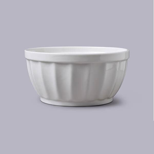 WM Bartleet & Sons Porcelain Fluted Bowl 700ml in White