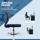 image 6 of Vinsetto Draughtsman Chair, Tall Office Chair with Lumbar Support, Grey