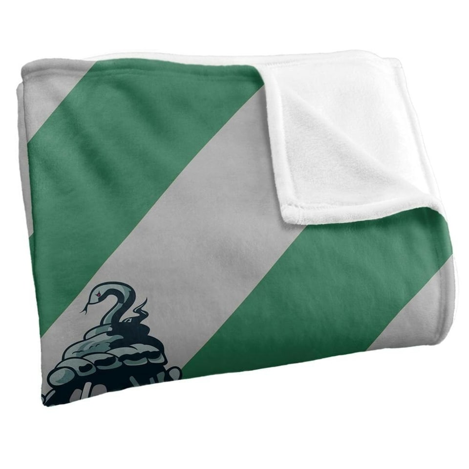 image 1 of Harry Potter Slytherin Striped Blanket - Multicoloured - One Size