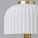 image 5 of BHS Binita Glass Ribbed Table Lamp, Opal & Brass