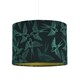 image 3 of Bird Decorated Dark Forest Green Velvet Fabric Lamp Shade with Inner Lining | Green | 10"