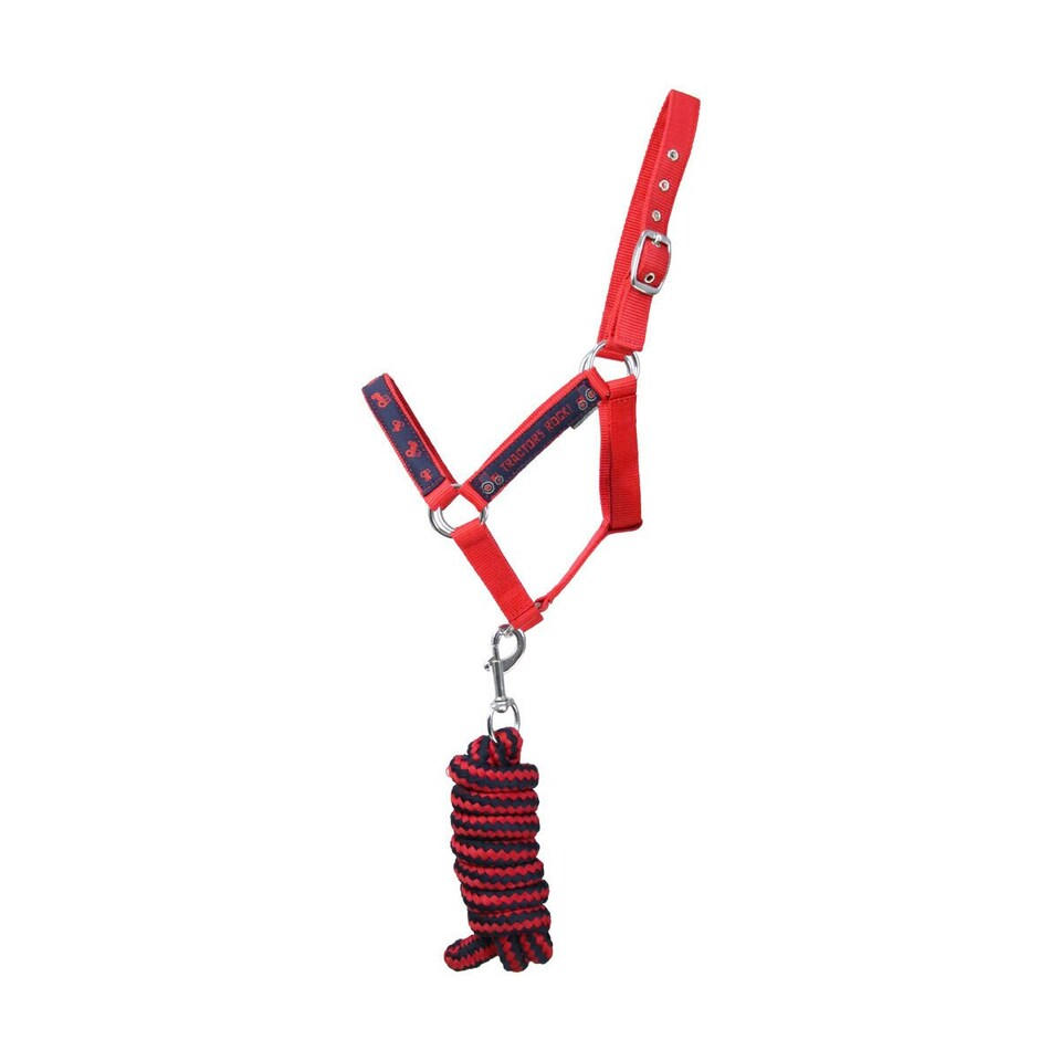 Hy Tractor Rock Horse Headcollar and Leadrope - Navy/Red - Full