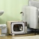 image 2 of PawHut TV-Shaped Cat House, Cardboard with Scratcher Catnip Toy Mouse