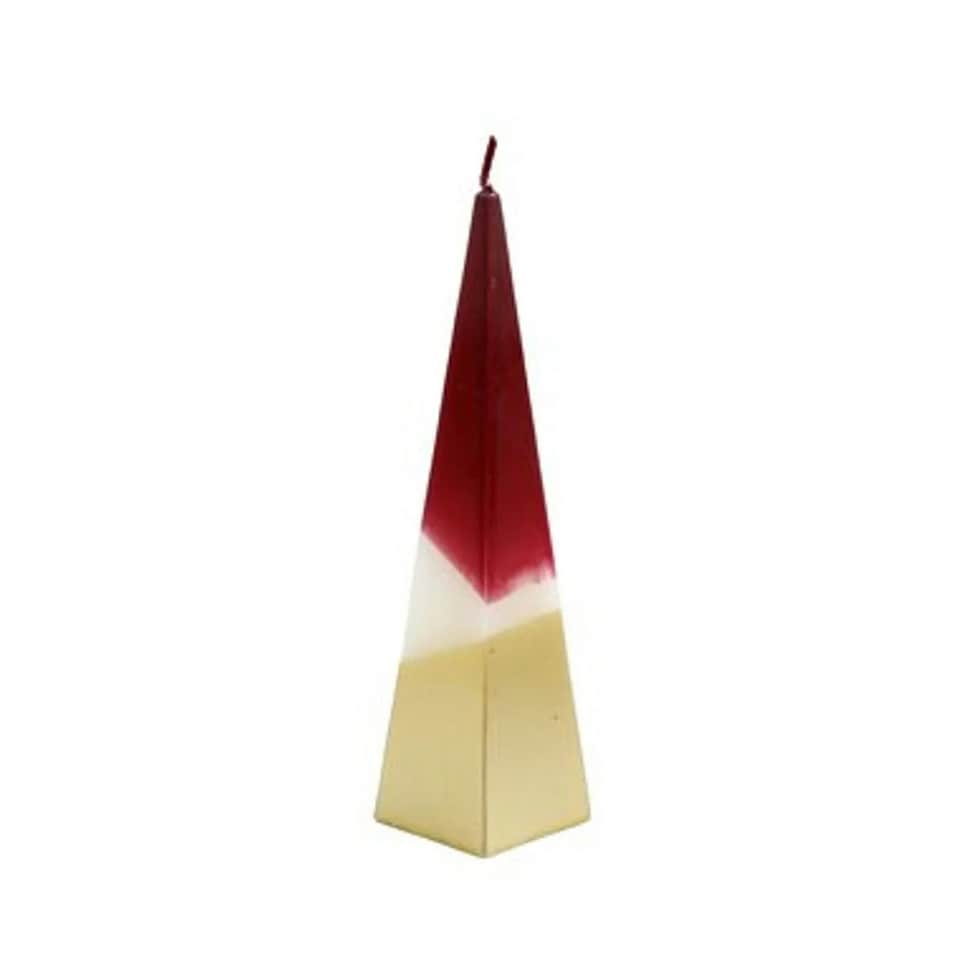 Something Different Pyramid Candle - Red/Gold - 20cm x 5cm x 5cm