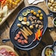 image 4 of Cooks Professional Electric Raclette Grill with Metal Plate Fondue Pans & Spatulas for Group Dining