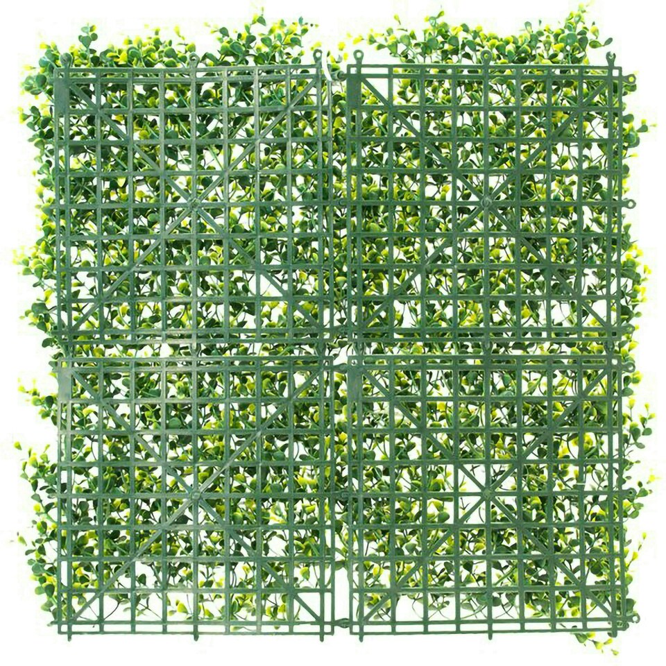 image 1 of Primrose Light Buxus Artificial Garden Patio Hedge Panels 50cm x 50cm Set of 8