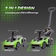 image 4 of AIYAPLAY Licensed 2 in 1 Baby Ride on Push Car Toddler Push Along Car with Parent Handle Foot To Floor Slider with Horn Steering Wheel NO POWER for 1 - 3 Years, Green