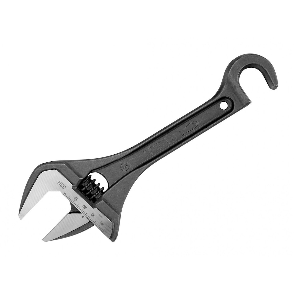 Bahco Wide Jaw Adjustable Wrench With Hook 254.5mm - Multi Colour - One Size