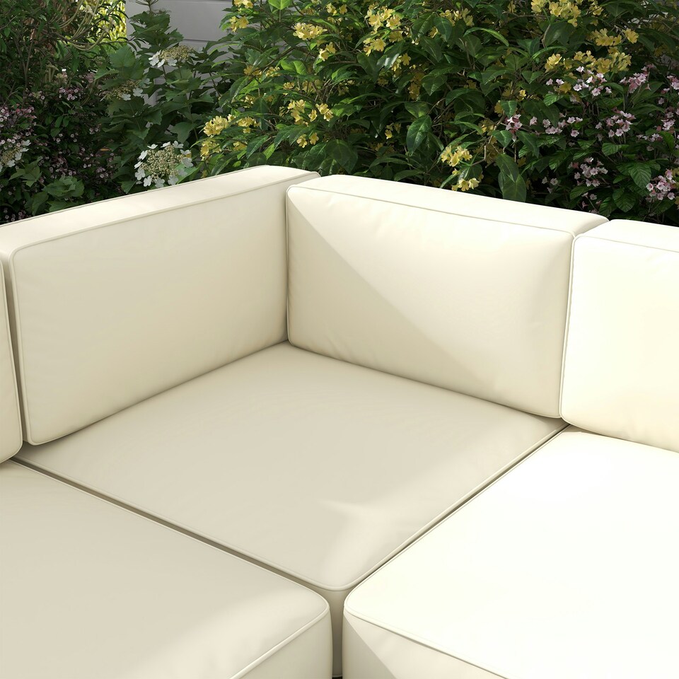 image 1 of Outsunny 5 PCs Garden Sofa Set w/ Cushions, Aluminium Furniture Sets, Gold