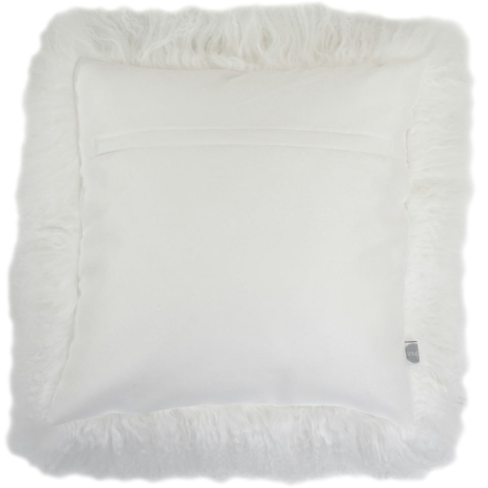 image 1 of SNUGRUGS Mongolian Sheepskin Cushion - Large Square - 60cm x 60cm White | 60cmx60cm