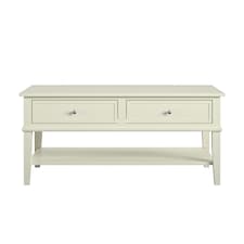 Franklin Coffee Table with 2 Drawers White White | White