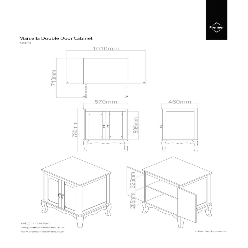 image 1 of Marcella Double Door Cabinet Cream
