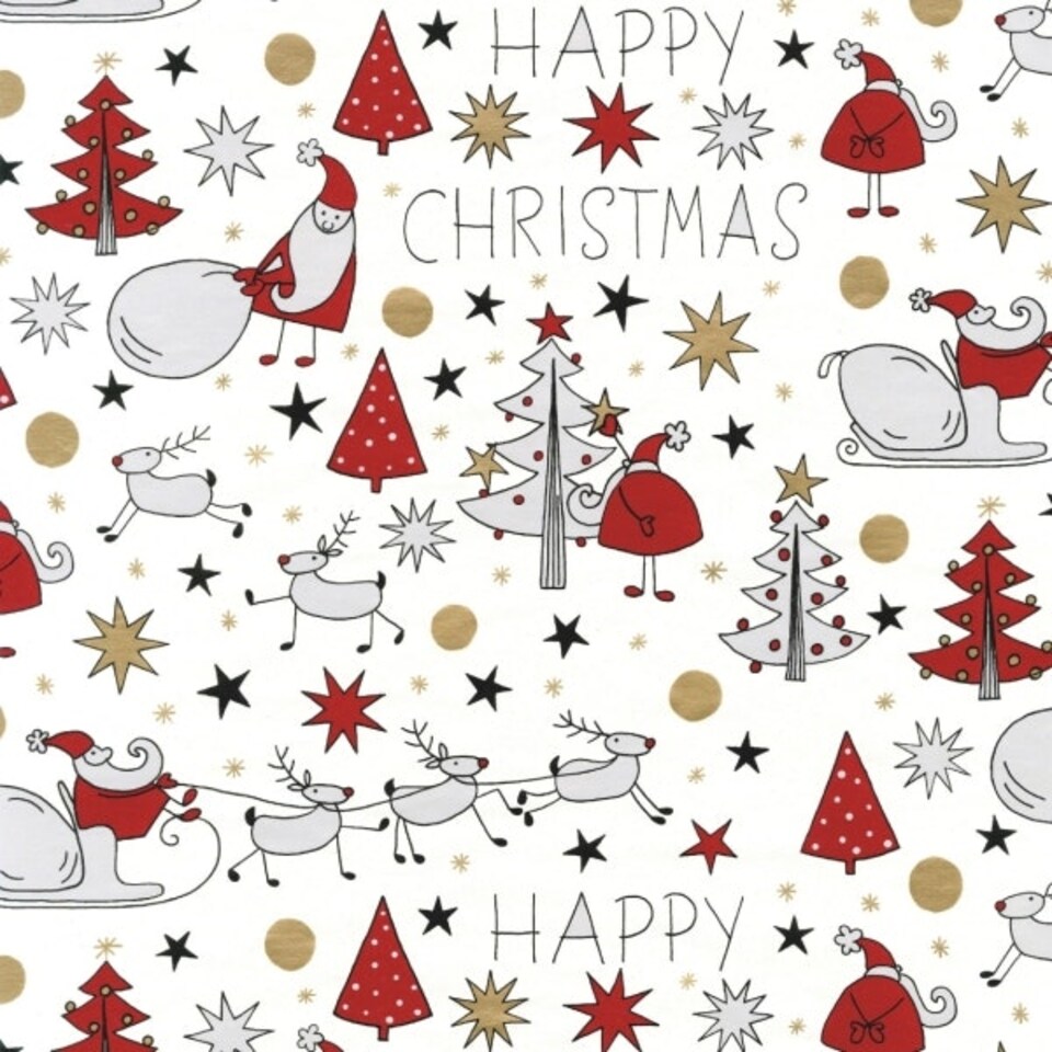 image 1 of Single 2.5m x 70cm Christmas Design Festive Gift Wrap Roll