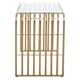 image 5 of Vogue Matte Gold Slatted Console Table Gold