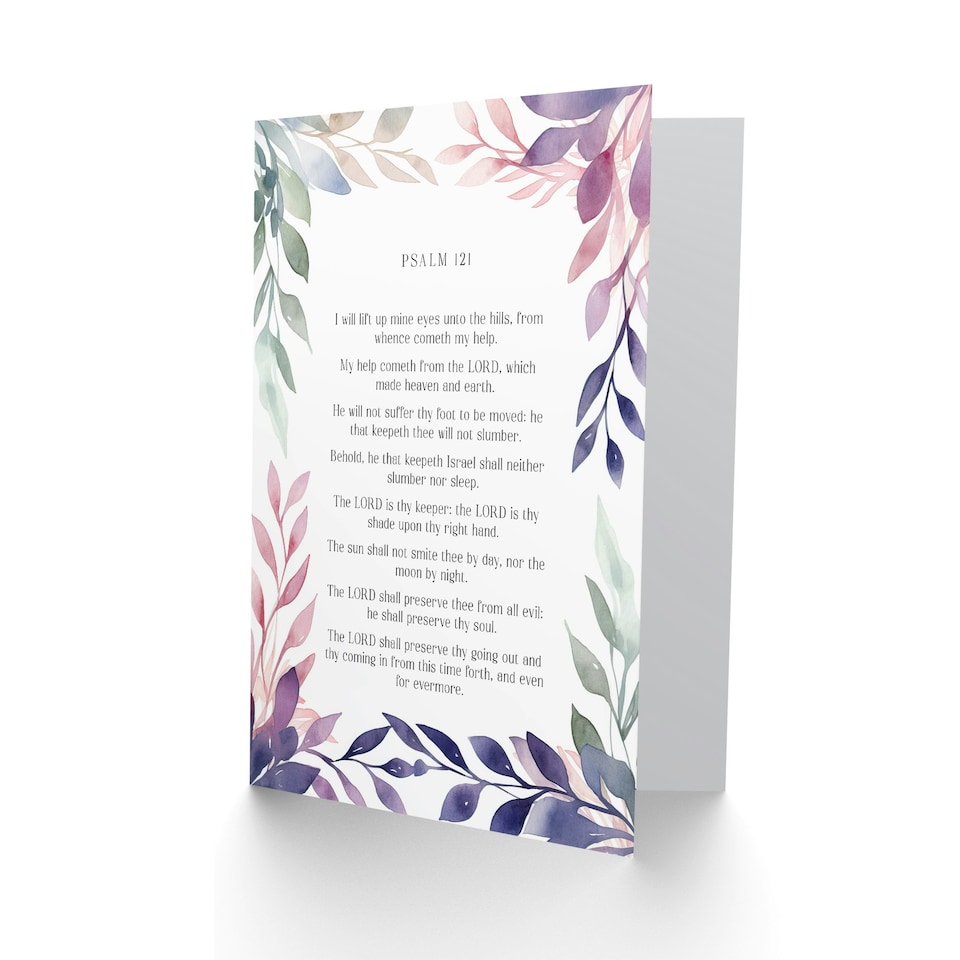 image 1 of Psalm 121 I Will Lift Up My Eyes Old Testament Bible Christian Birthday Card
