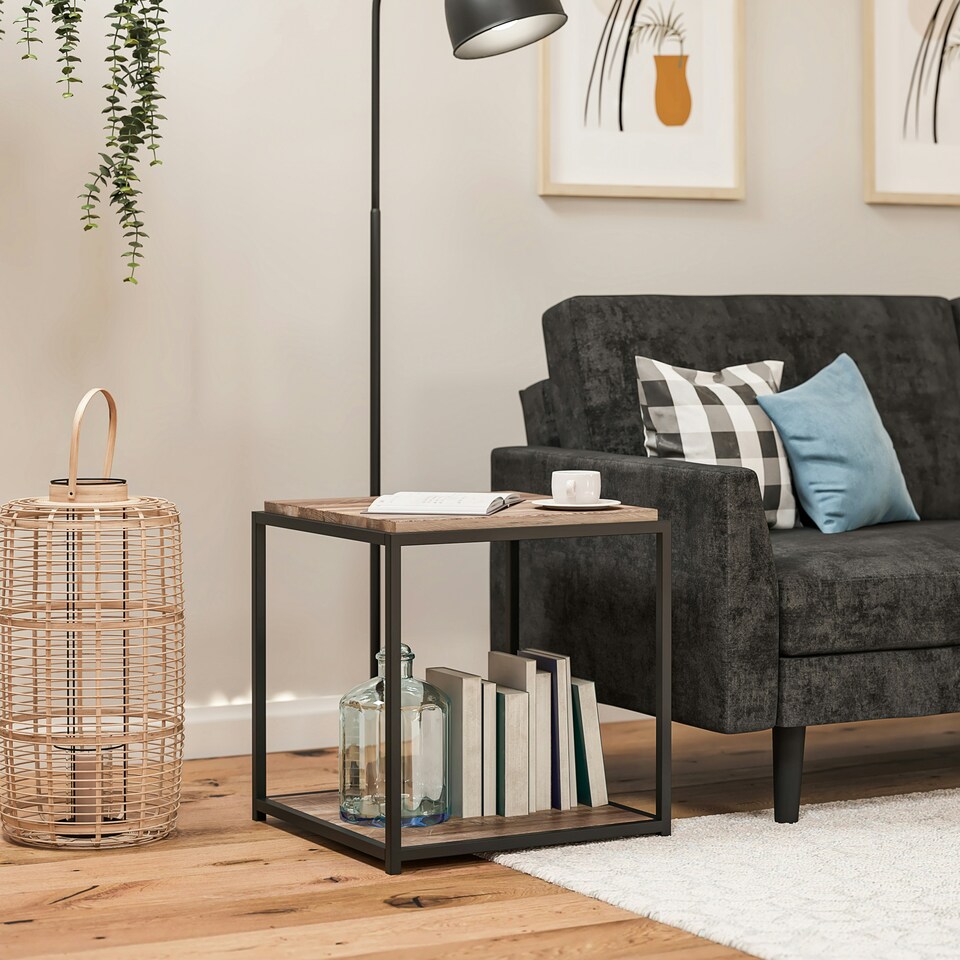 image 1 of Quincy End Table Weathered Oak Brown | Oak