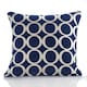 image 1 of Geometric O Chenille 45cm x 45cm Blue Cushion Set of 4 | Blue | Cream | 45cm x 45cm x 10cm | 4