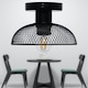 image 4 of Cassidy - Small Black Mesh Ceiling Flush Light | Black | 1