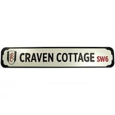 Fulham FC Craven Cottage Metal Crest Plaque - Silver/Black - One Size