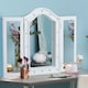 image 2 of HOMCOM Lighted Tri-Fold Vanity Mirror Large Cosmetic Mirror w/ LED Lights White
