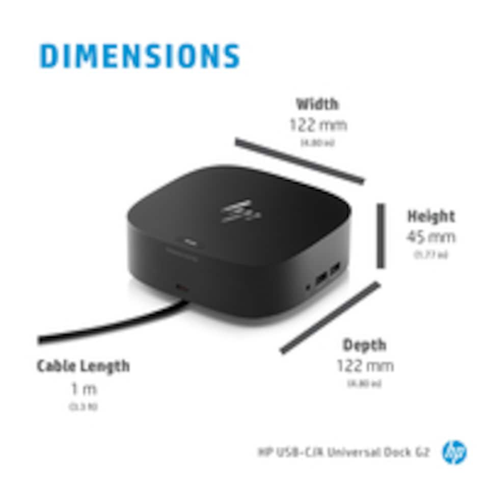 image 1 of HP USB-C Dock G5, Wired, USB 3.2 Gen 1 (3.1 Gen 1) Type-C, Black, HP, ProBook 450 G7 Notebook PC; ProBook 440 G7 Notebook PC; ProBook 430 G7 Notebook | Black | Black