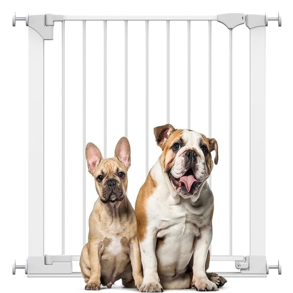 image 1 of Bettacare SafeStep Dog Gate, White, 82cm - 89cm, Extra Low Walkthough, 67cm Extra Wide Doorway, One Piece Extra Wide Pet Gate