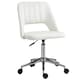 image 1 of Vinsetto Modern Office Chair, Velvet-feel Fabric Desk Chair with Wheels, Comfy Armless Swivel Vanity Chair for Makeup, Nail Tech, Bedroom, Cream White
