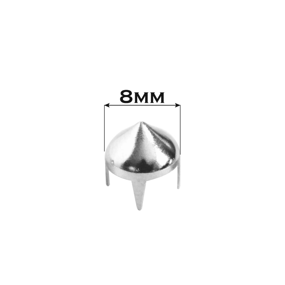 image 1 of 8mm High Cone Punk Studs Hand Pressed Leather Rivets - 50pcs