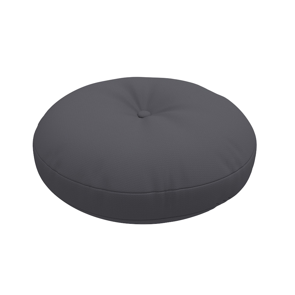 image 1 of Covers&All Button Tufted Round Seat Cushion, Pillows for Patio Benches or Chairs Cushions, 16 x 3 Inch, Grey, Gray