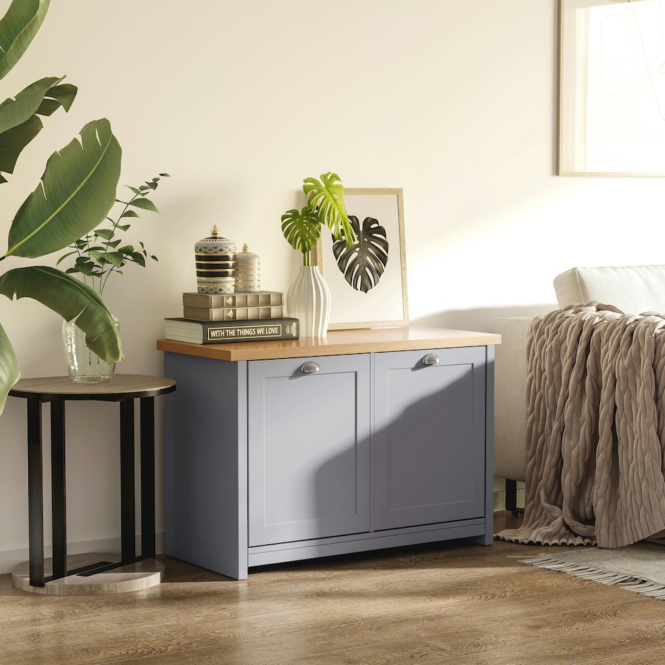 image 1 of HOMCOM Shoe Cabinet 4 Storage Units Wood Effect Top Entryway