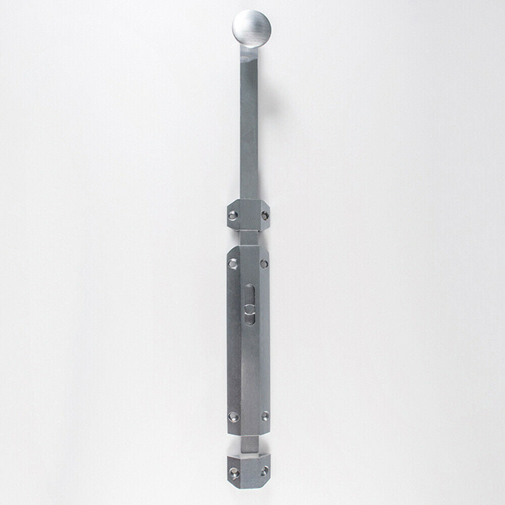 Loops Extended Surface Mounted Flat Door Bolt Lock 355 x 36mm Satin Chrome