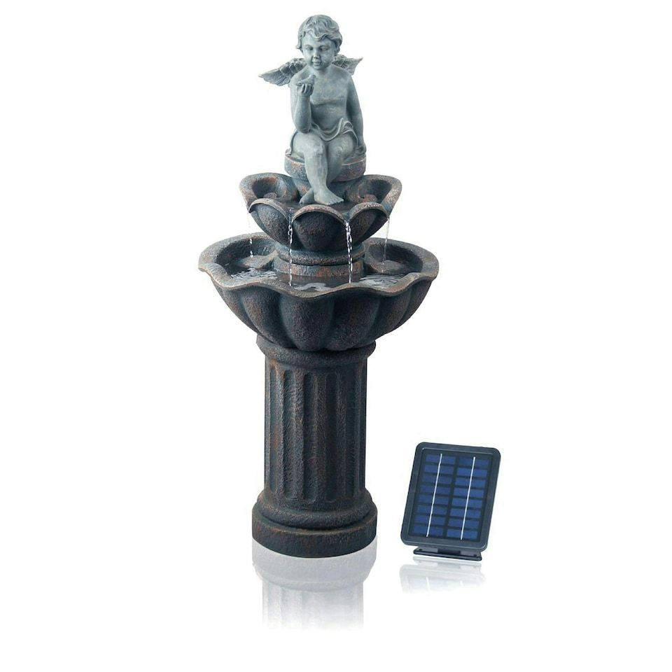 image 1 of Primrose Minel Solar Powered Bird Bath Garden Water Feature 107cm