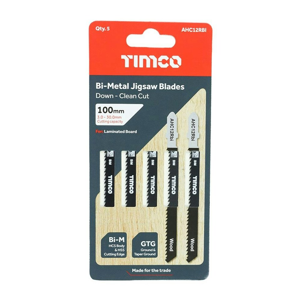 image 1 of Timco - Jigsaw Blades - Wood Cutting - Bi-Metal Blades (Size T101BRF - 5 Pieces)