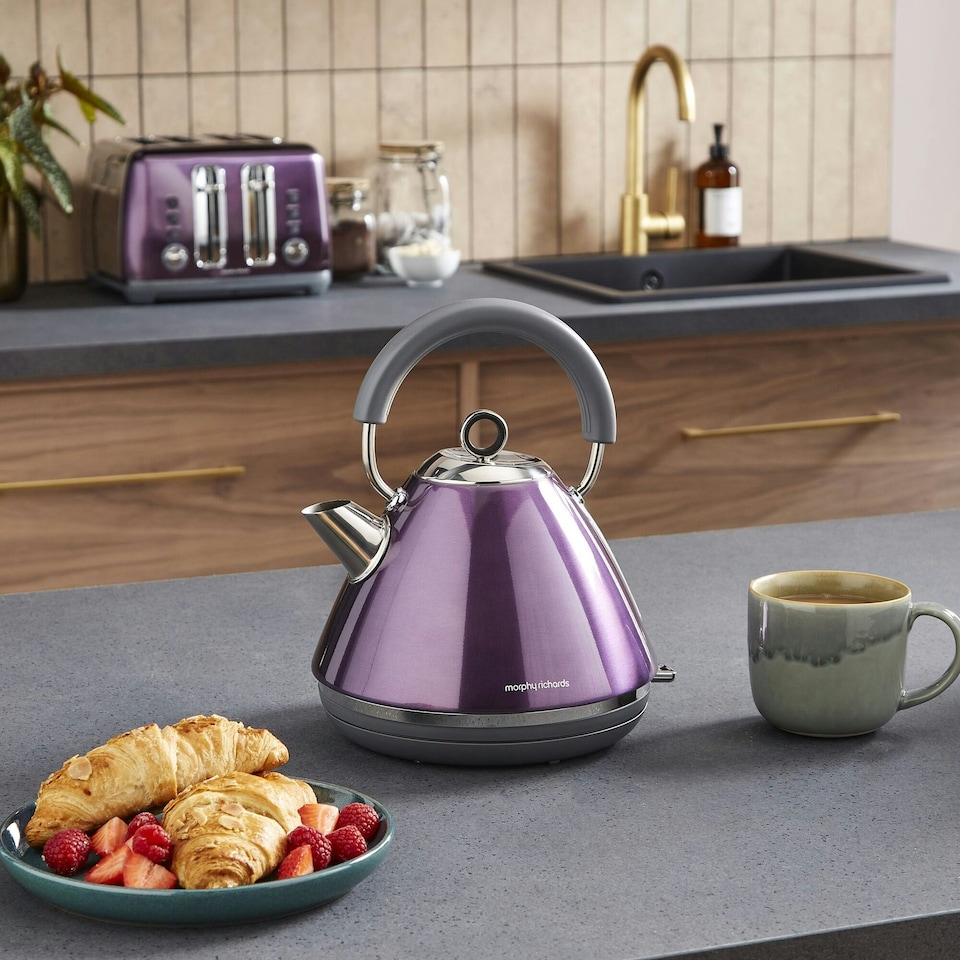 image 1 of Morphy Richards Accents Pyramid Kettle – Metallic Purple