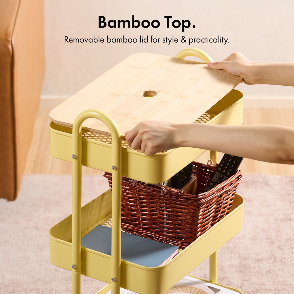 image 1 of Vonhaus Storage Trolley 3 Tier Bathroom & Kitchen Storage