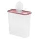 image 2 of Plastic Food Storage Cereal Container Dispenser Airtight Click Lid | Clear | Pink | 2.5 Litre Pink | 1
