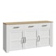 image 1 of Bohol 3 Door 3 Drawer Sideboard in Riviera Oak/White