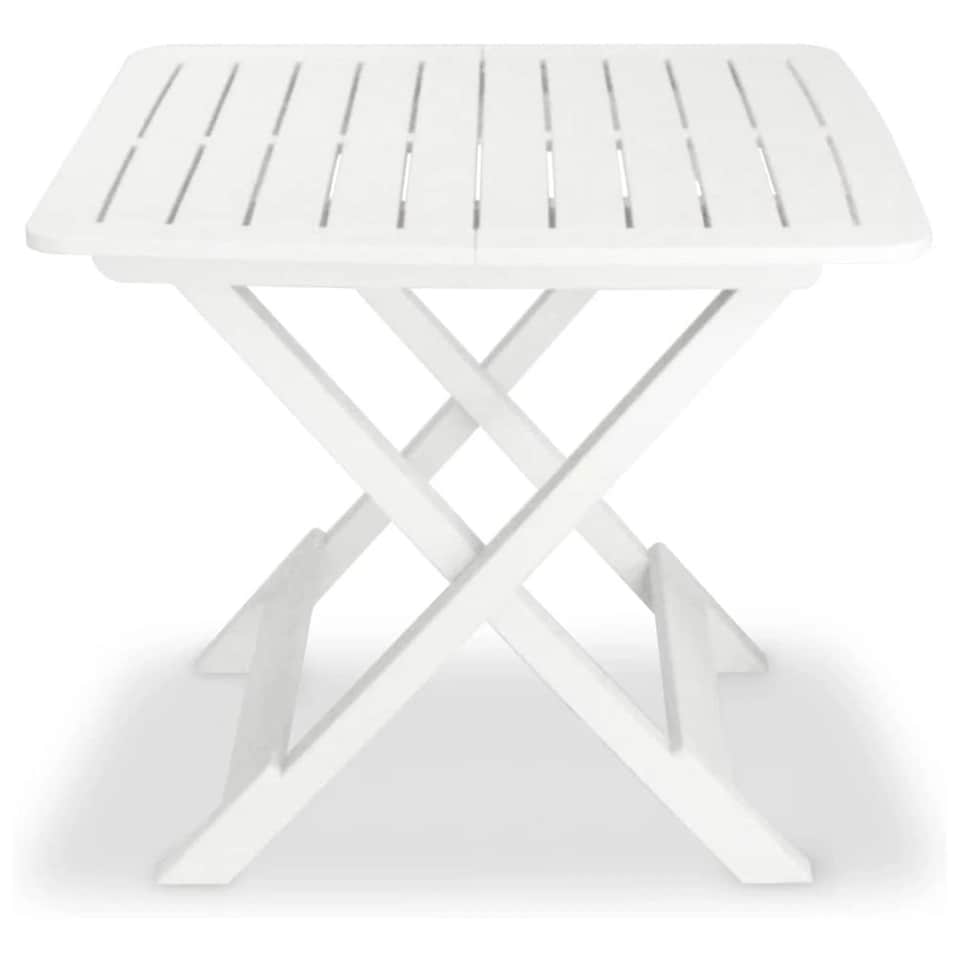 image 1 of Folding Table and 2 Chairs Set Outdoor BBQ Barbecue Picnic Garden Camping Hiking | White | White