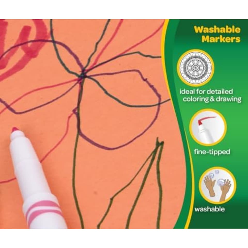 image 1 of Crayola Ultra Clean Fine Line Markers 40 Count