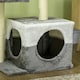 image 9 of PawHut Cat Tree Tower Kitten House Scratching Post with Mouse Toy Grey
