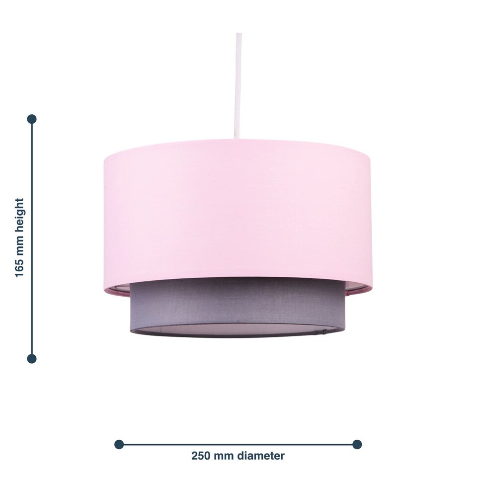 image 1 of Pink & Grey 2 Tier Light Shade | Pink | Medium | 1