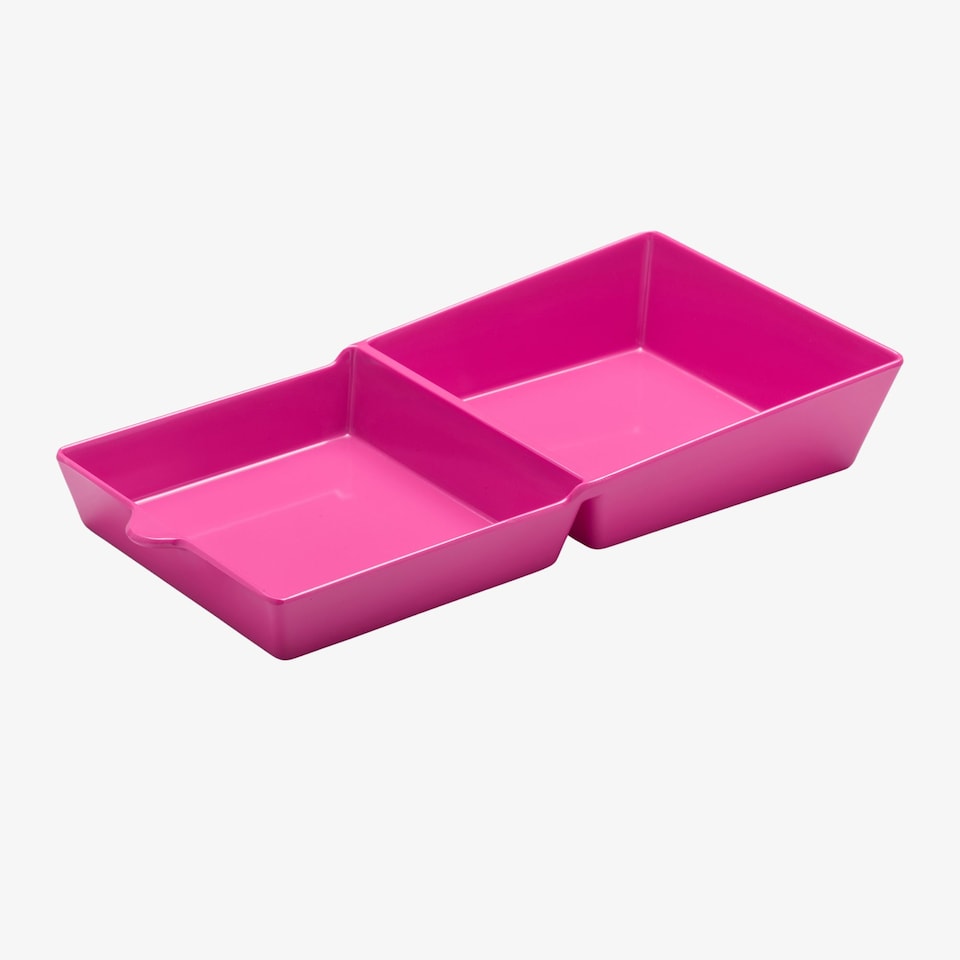 image 1 of Zeal Melamine Fakwaway Buger Box, Divided Serving Tray / Dish, Neon Pink
