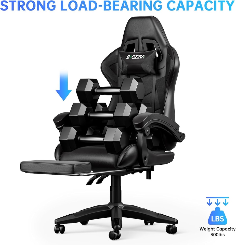 image 1 of Rattantree Ergonomic Gaming Chair with Footrest & Lumbar Cushion