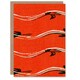 image 1 of Furuya Korin Japanese Art Card Vintage Pattern Abstract Birds in Red